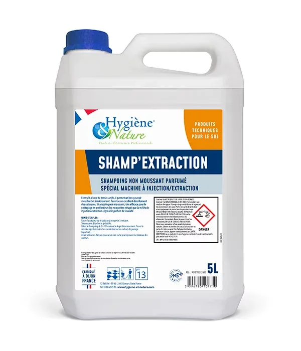 Bidon de 5 litres de shampoing Shamp'Extraction pour machine à injection-extraction